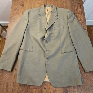 FUBU The Collection Mens Suit Jacket Blazer 48L Gray Polyester Rayon Blend